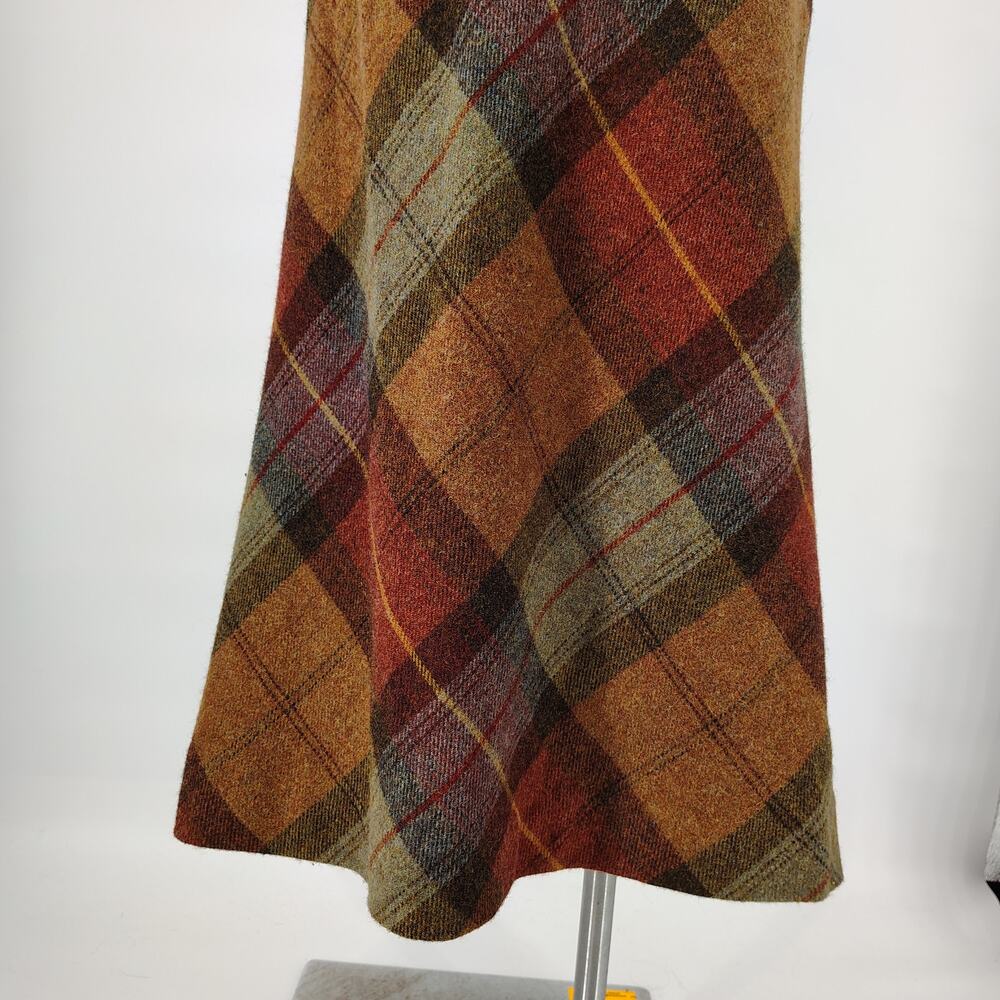 Ralph Lauren Wool Plaid Midi Skirt Size 4 Fall Bias Cut Vintage Style - Picture 15 of 16